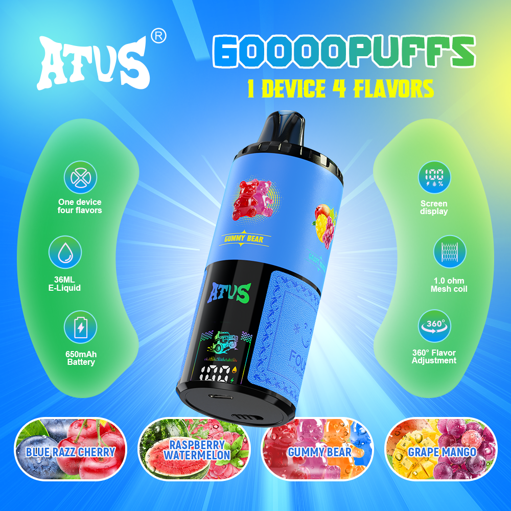 ATVS 60 000 Slukk: Intelligens 4-az-1-ben E-cigaretta